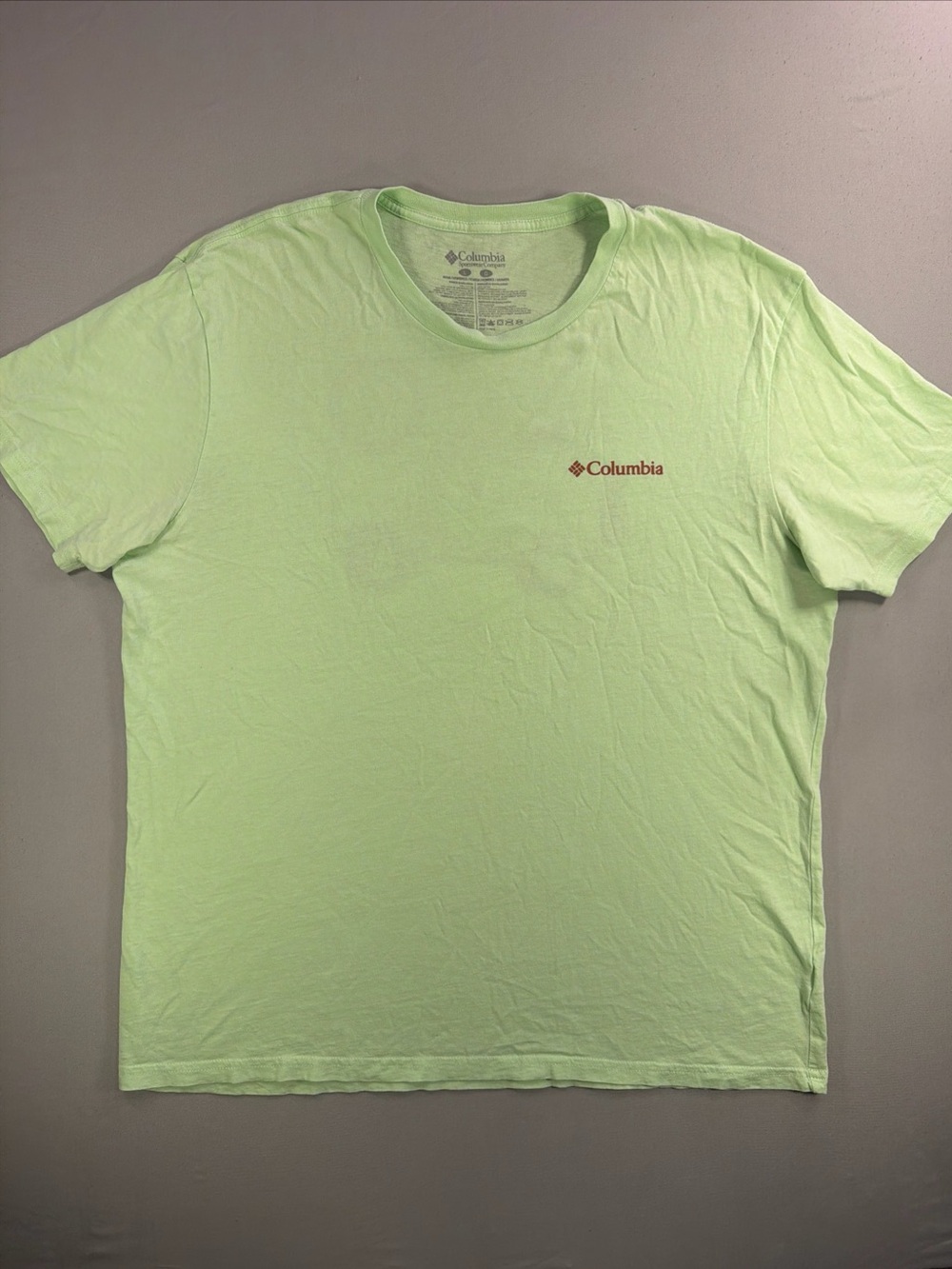 Columbia Lime Green Short Sleeve Crew Tee with Chest Logo